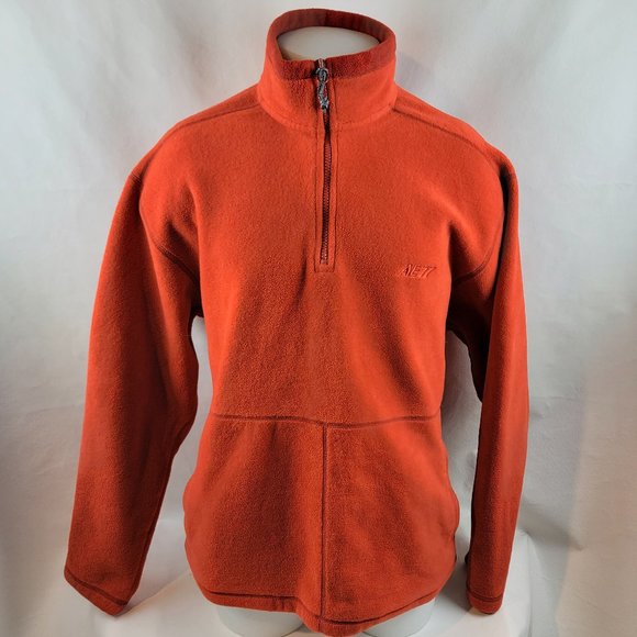 American Eagle Outfitters AE77 Fleece Mens Large Orange Performance Quarter Zip - Picture 2 of 9